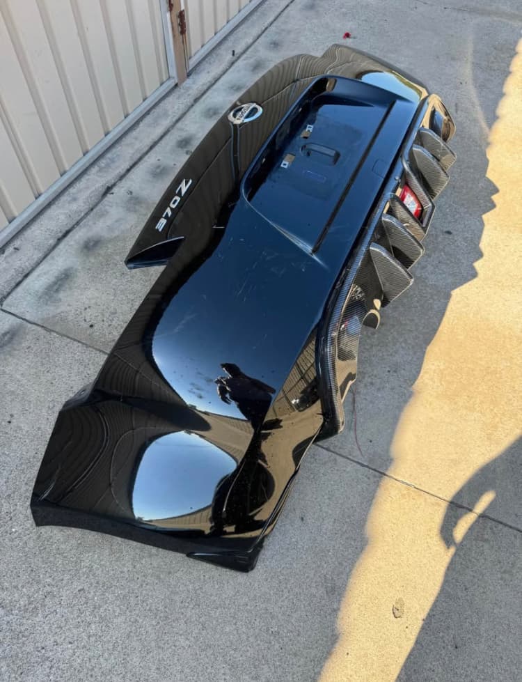 Nissan 370Z (2009-2019) Rear Bumper + Carbon Fiber Spoiler | Aggressive JDM Widebody Look | Unleash the Beast! | Fits Z34 Coupe & Nismo  