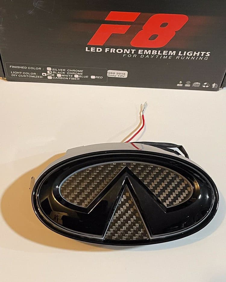 G37/G35 RGB Front LED Emblem Light | App & Remote Control | Multi-Color + White DRL | Fits 2003-2008 Infiniti G35 Sedan, 2003-2007 G35 Coupe, 2008-2013 G37 Sedan, 2008-2015 G37 Coupe & Convertible | Plug & Play OEM Badge Replacement