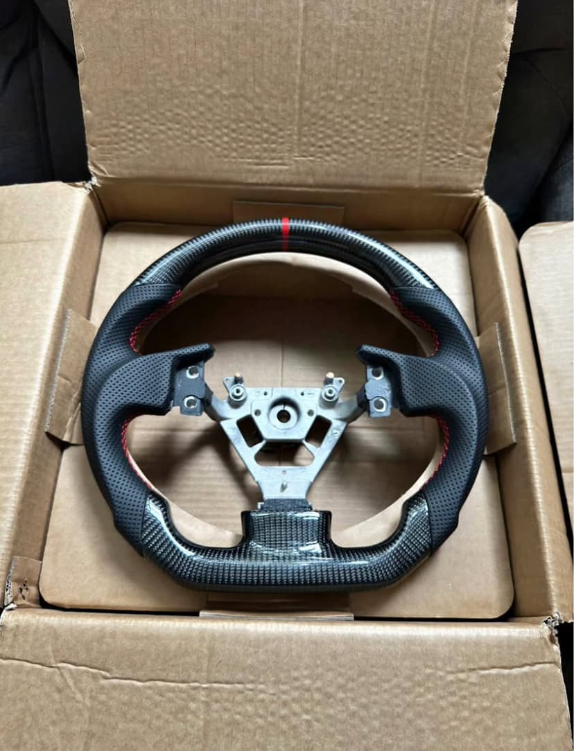 Carbon Fiber Steering Wheel w/ Red Stripe | 2003-2007 G35